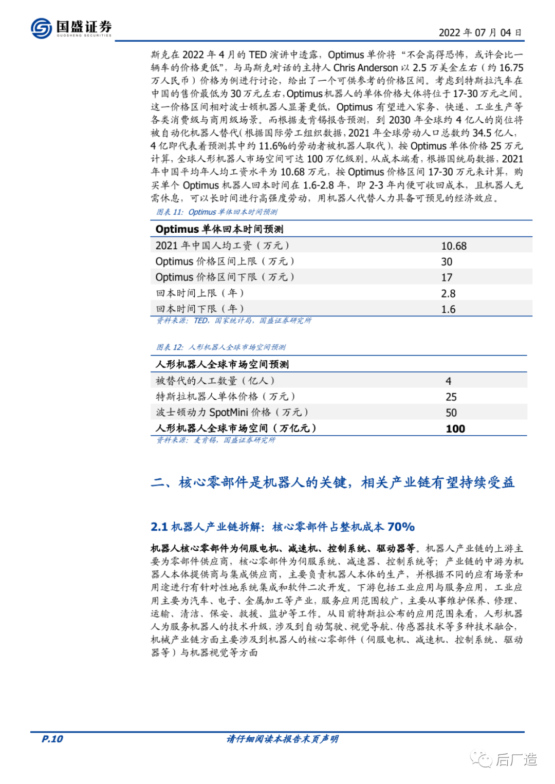 深度：特斯拉人形机器人硬件拆解