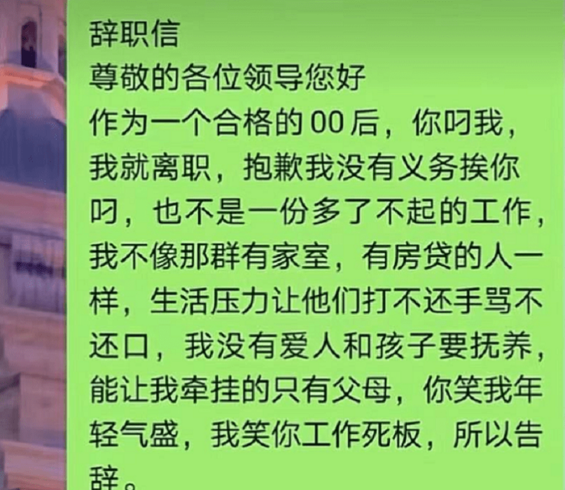 00后硬核“离职理由”走红，直戳老板内心，并直言“有钱真好”