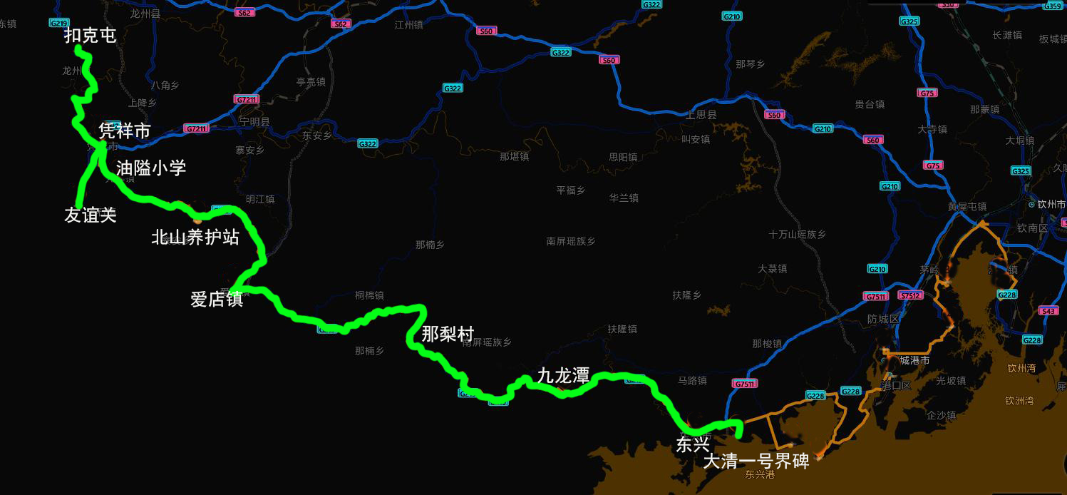 一张导航图自驾游新219国道全程10065公里,从东兴到喀纳斯(一)