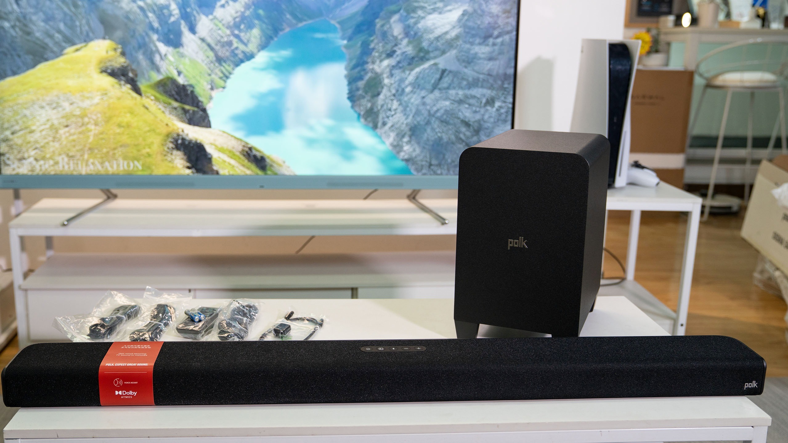 电视机全景声改造，Polk普乐之声 Signa S4回音壁音箱开箱