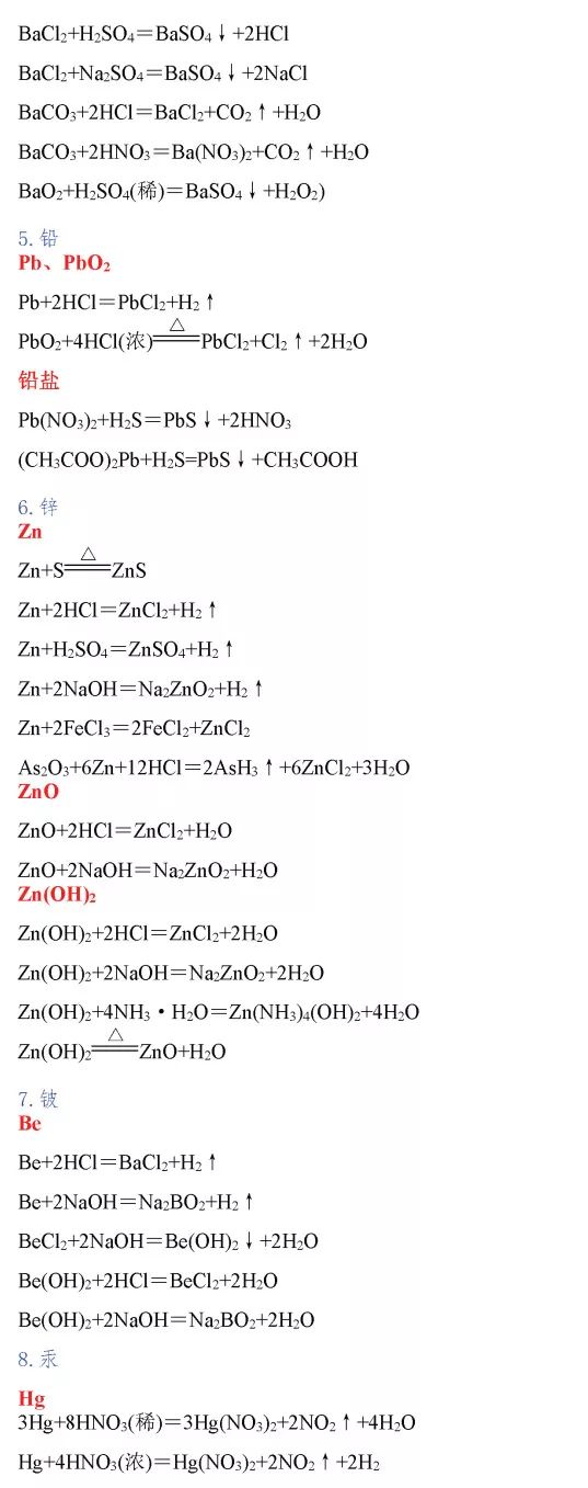高中化学：超全化学方程式汇总，赶紧保存