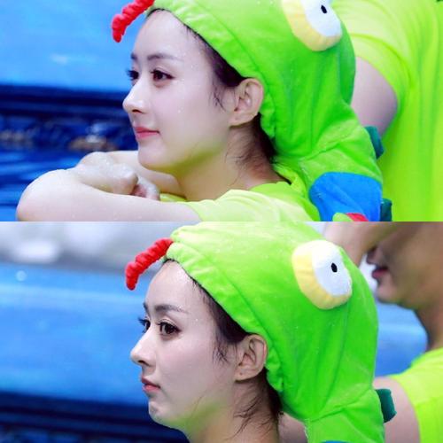 绿色系的赵丽颖