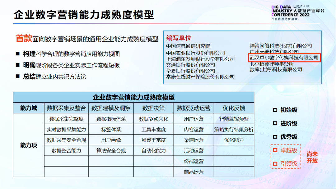 企业数据应用能力成熟度模型--数字营销