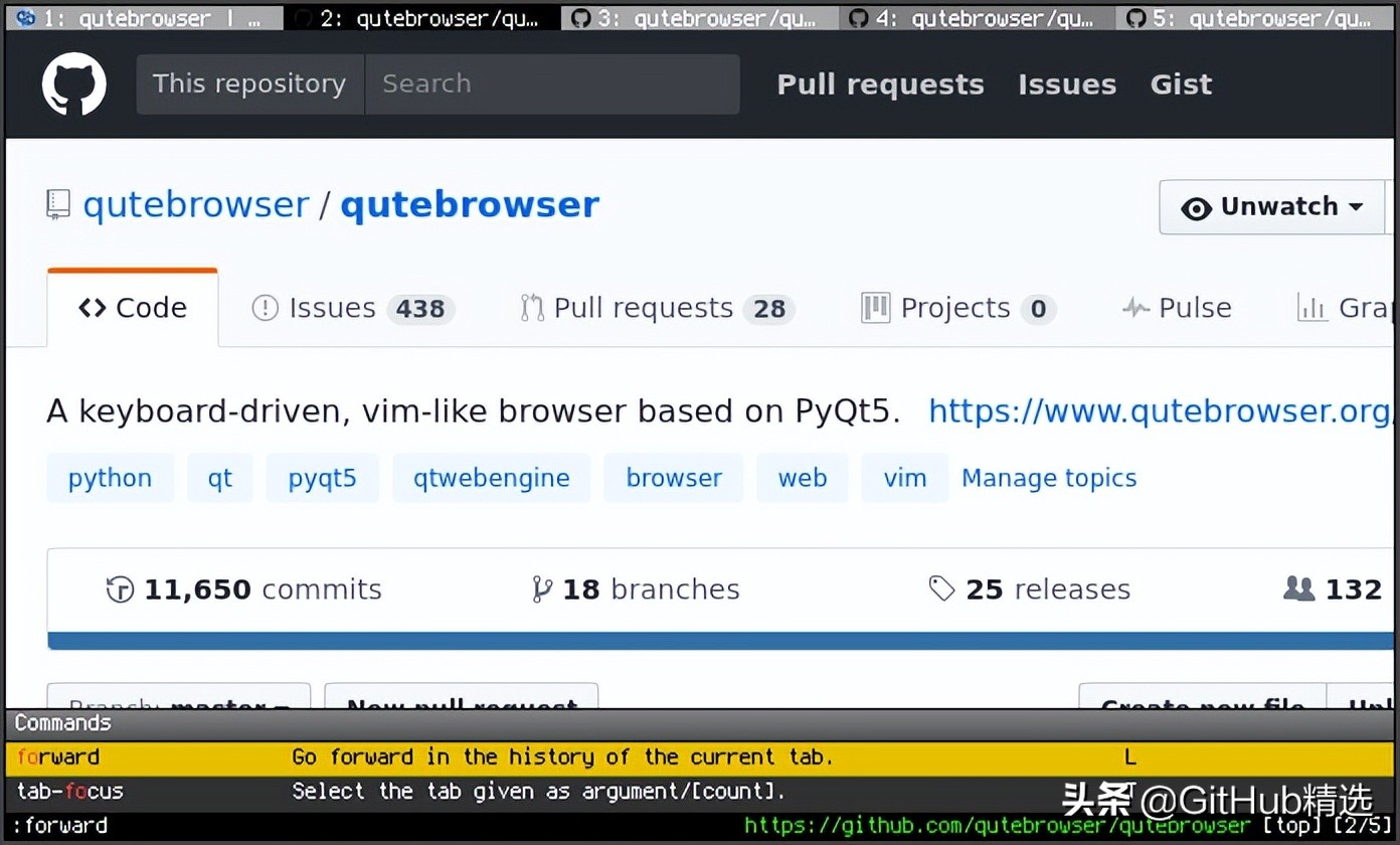 QuteBrowser 一个以键盘为中心的浏览器