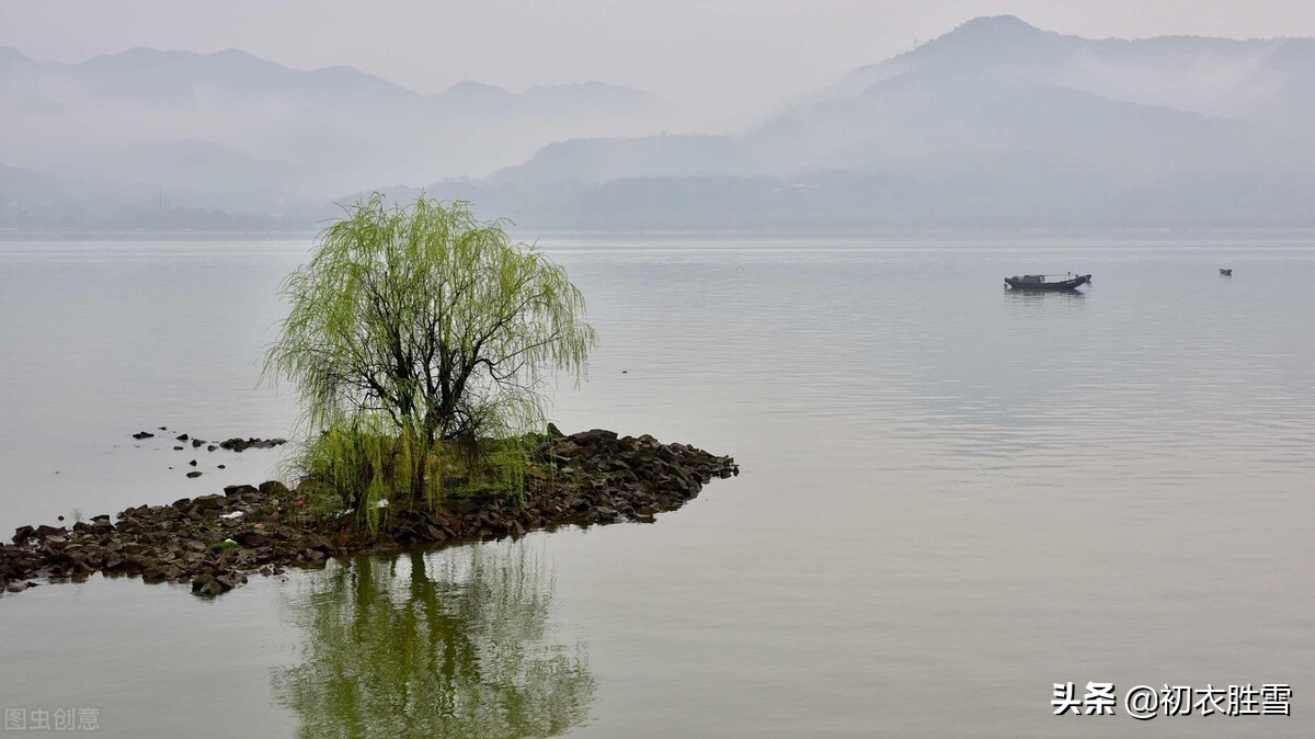 早春清丽美词五首：春到垂杨，嫩黄染就金丝软，休负一春诗