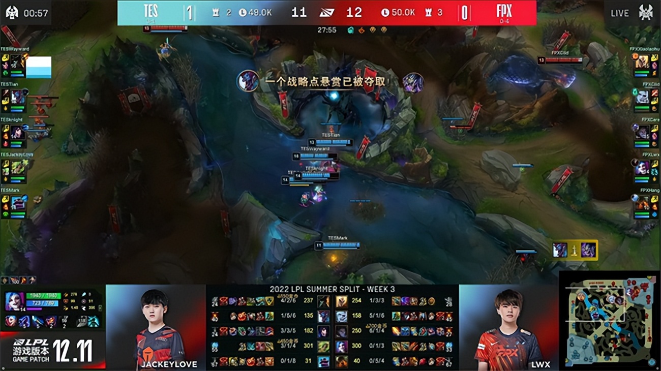 英雄联盟fpx(LOL-LPL：Tian巨魔灵性节奏抓穿三路，FPX鏖战三局1:2不敌TES)