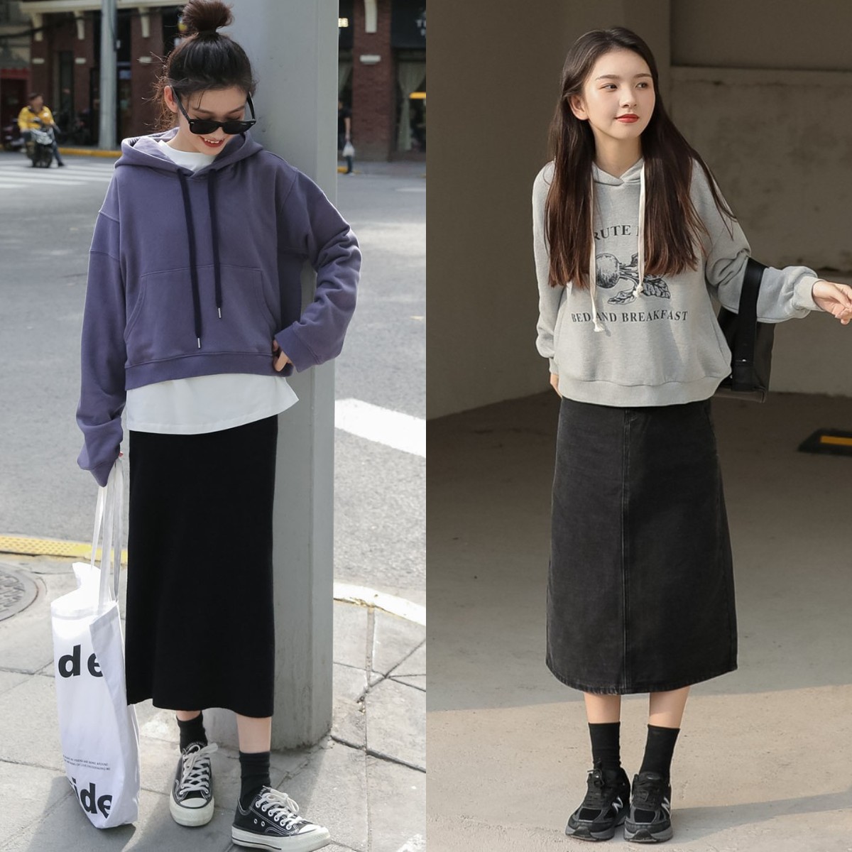 卫衣搭配什么裙子好看图片(今年春天) - 赤虎壹号