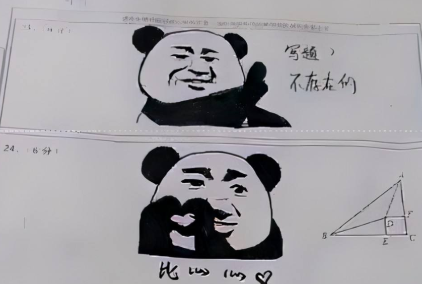 “解不出答案用画画凑”，初中生0分试卷走红，班主任看了想打人