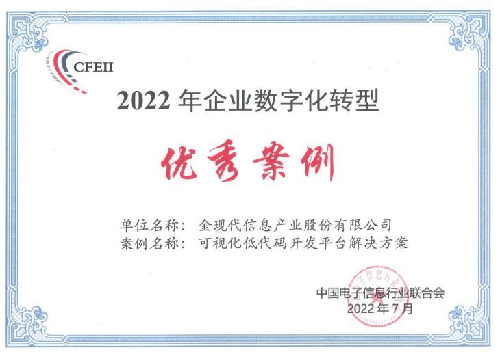 金现代多项技术成果再获行业荣誉