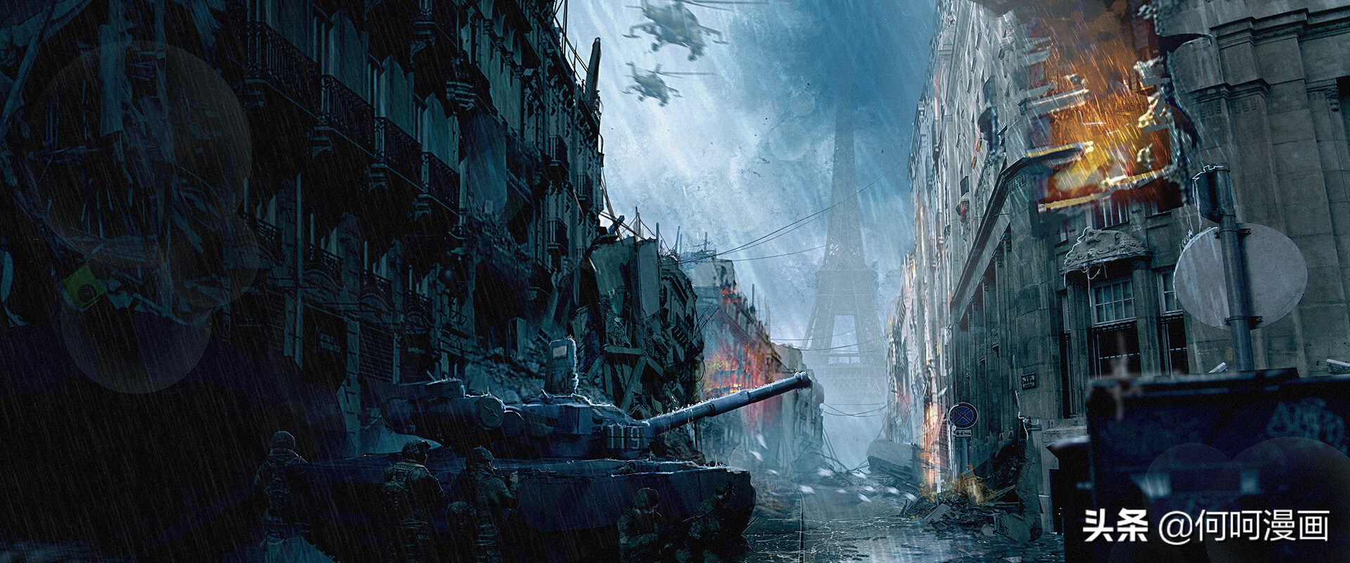 非常棒的一组“战争场景”插画作品！有身临其境的现场感