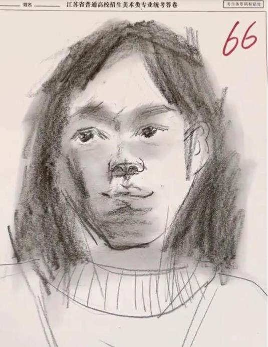 这真是灵魂画手！江苏美术联考低分试卷曝光，网友：66分是个坎