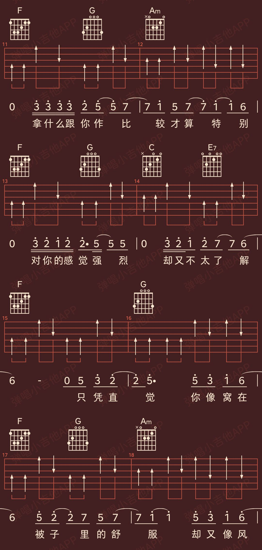 好谱分享：红色高跟鞋 蔡健雅C调手机吉他谱