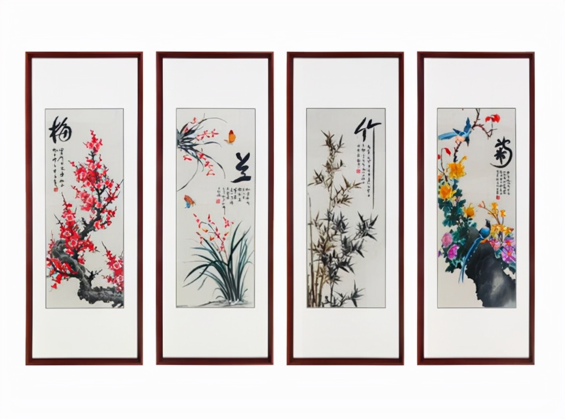 客厅沙发背景墙挂什么画好？吉祥花鸟锦簇繁华，平安家吉年年旺
