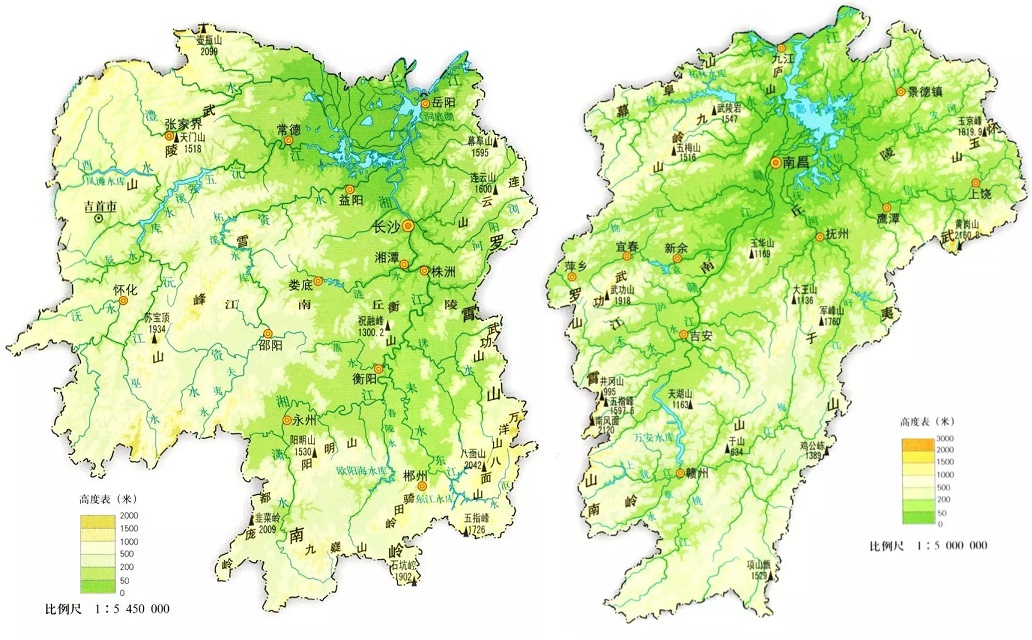 我国中部地区南部的湖南省和江西省谁的发展程度更高我国中部地区地图