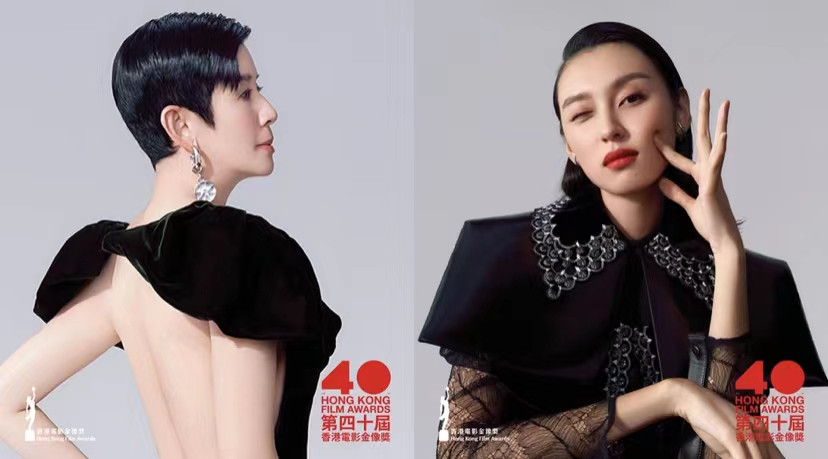 金像奖曝光影帝后造型照，吴君如秀美背，内地选秀冠军与巩俐并肩