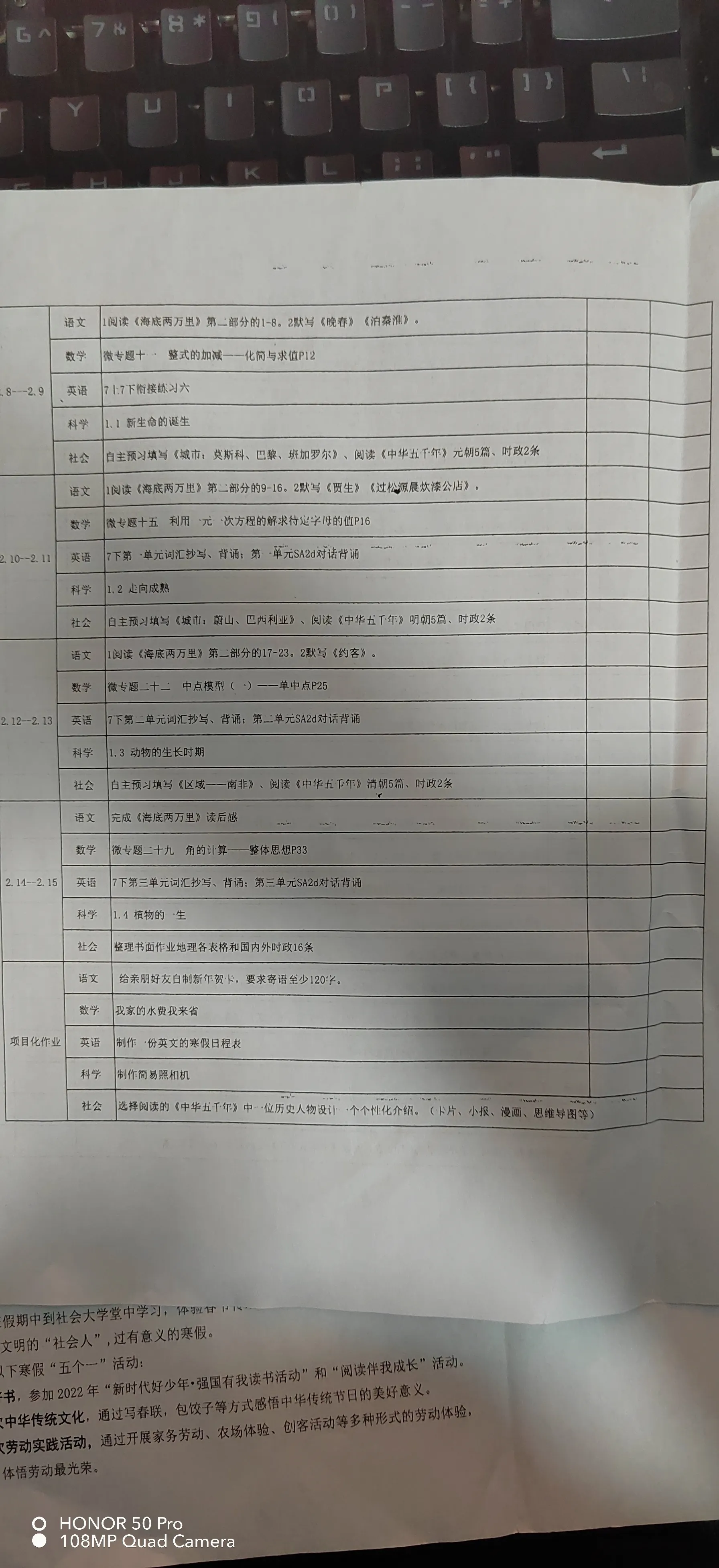 请不要打扰一个成年人的假期(今天看了下我孩子学校发的假期按排)