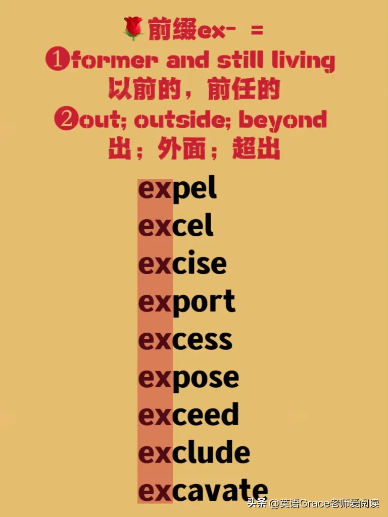 140.前缀ex-记住了吗别再死记了噢