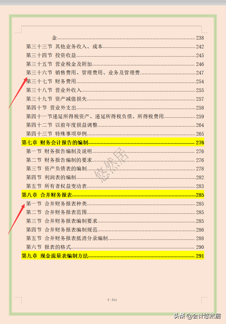 完整版财务会计核算手册，从总则到现金流量表共314页，会计必备