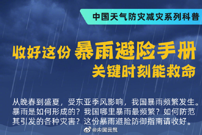 这份暴雨避险防御指南请收好