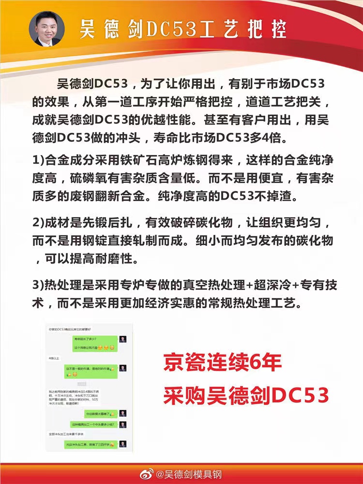 DC53相当于国内什么材料？DC53相当于国内Cr8Mo2VSi模具钢