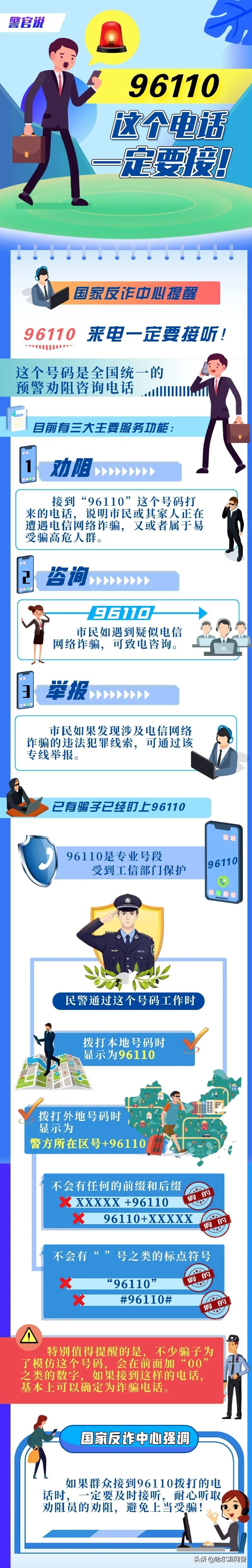 公安部刑侦局提醒：96110来电一定要接听！真警察才会通过96110来电！