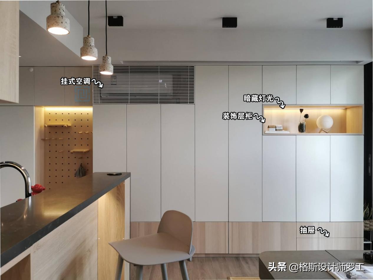 90后夫妻48㎡小家火了，超多收纳空间，卫生间玻璃间隔，好羡慕