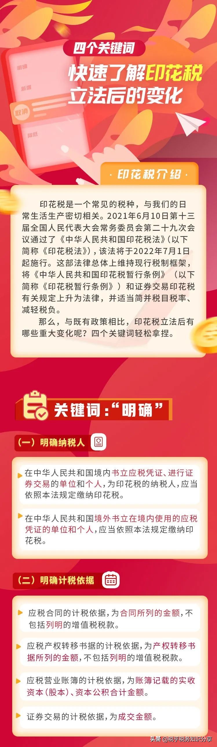 四个关键词！快速了解印花税立法后的变化