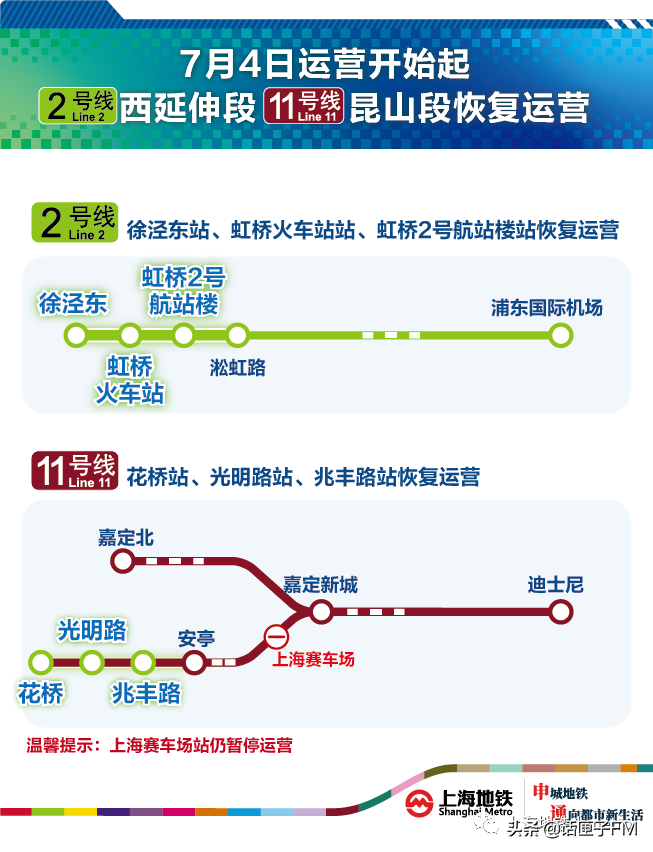 上海地铁恢复运营了吗？11号线花桥站恢复运营