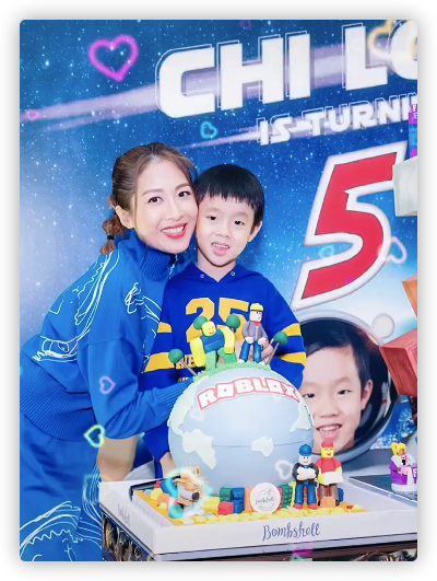42岁女星为儿子高调庆生，神秘富商老公罕出镜，被嘲讽太老像父女