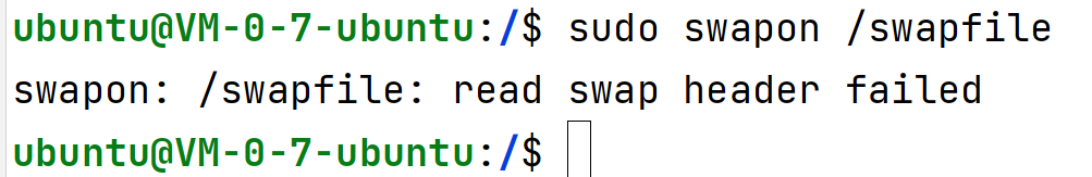 Ubuntu20.04设置swap 报read swap header failed
