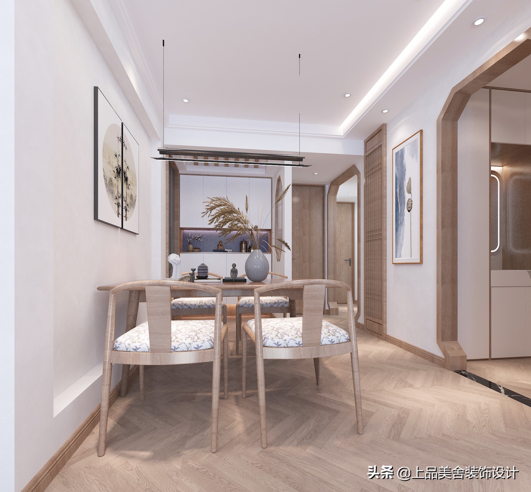95㎡小户型装新中式，打造“空谷幽兰”的诗意氛围，惊艳了全小区