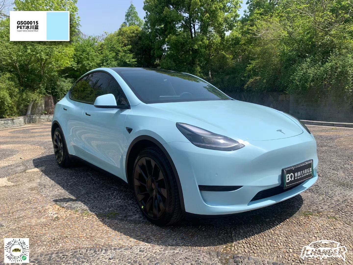 特斯拉Model Y-ICR改色膜冰川蓝，清爽雅致又高级