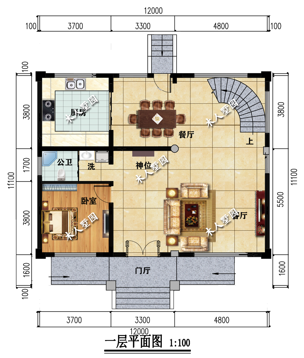 农村120平的三层别墅设计图,今年必须建一栋,全家新房过年