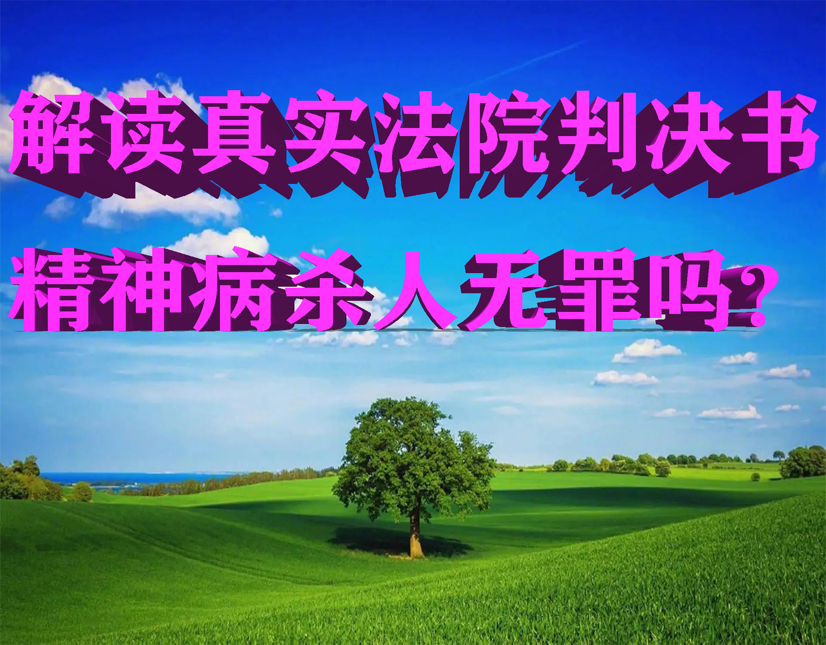 解读真实法院判决书，精神病杀人无罪吗？