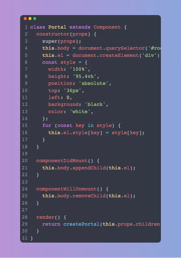 react自定义弹窗组件(react中的portal的应用场景是，某些情况下)