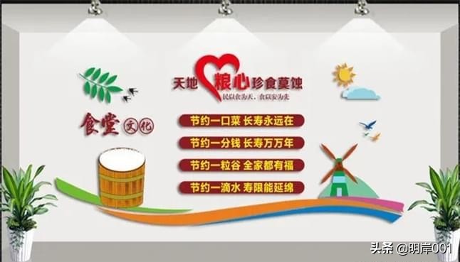 明岸：企业食堂文化墙设计方