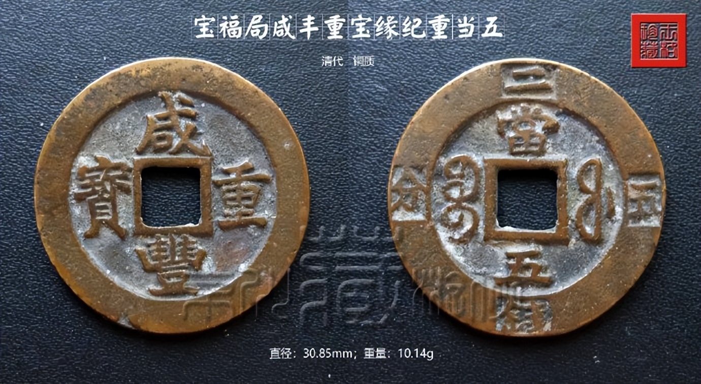 清宝福局珍式《咸丰重宝缘纪重当五》鉴赏