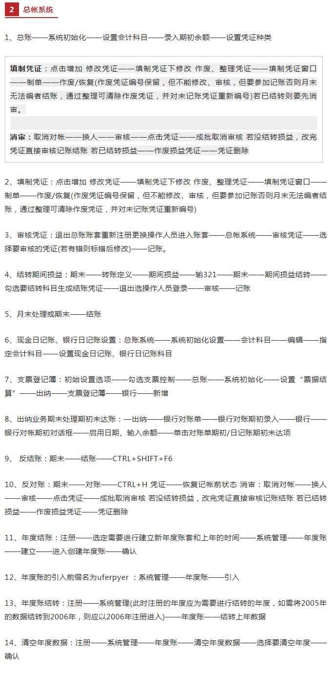 会计快查收：用友财务软件日常账务处理大全！超详细操作流程