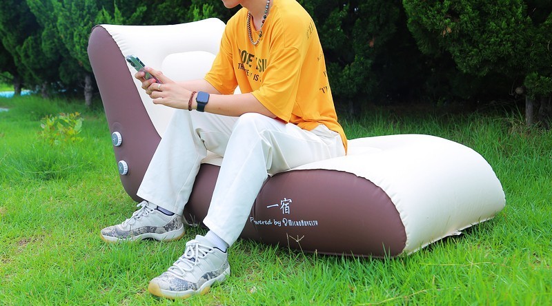 户外舒适休息 一宿一键自动充气/放气贵妃榻沙发