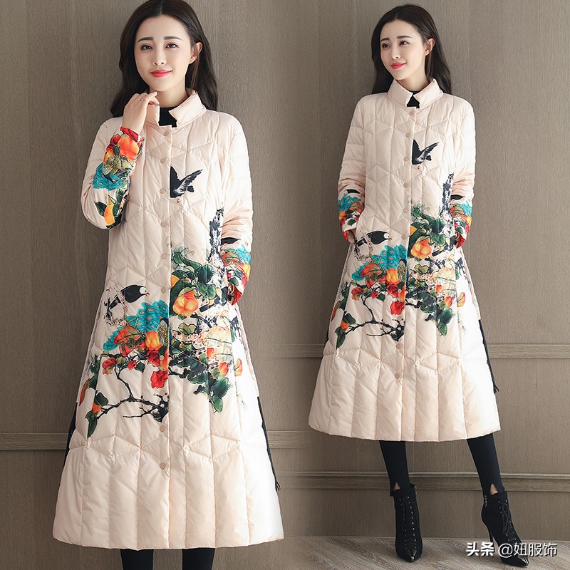 喜欢中国风的美，这几款复古典雅的长款棉衣棉服，穿上洋气极了