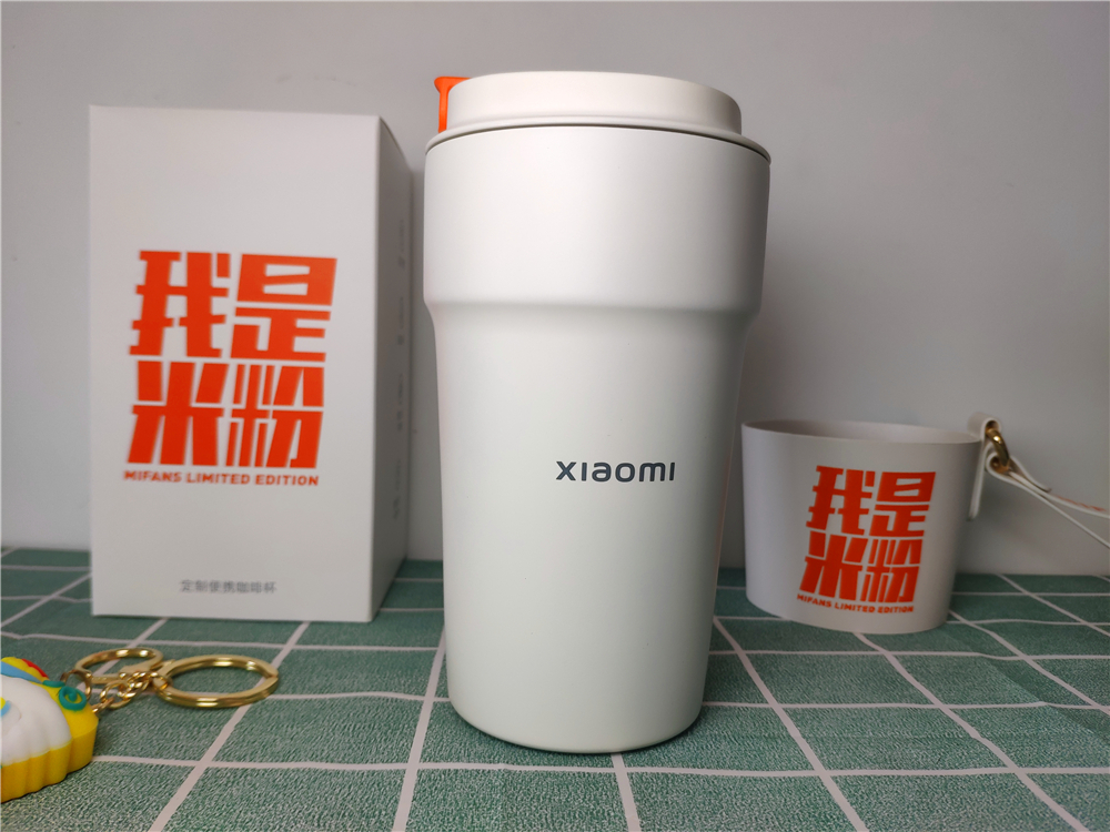 米粉定制便携咖啡杯：316 不锈钢内胆，倒了也不漏水