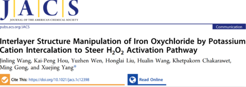 “华东理工团队利用阳离子插层FeOCl实现非传统高级氧化”