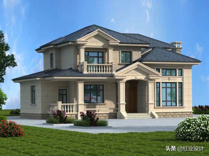 农村自建房复式楼空间才显大气，推荐5款，有挑高客厅与旋转楼梯