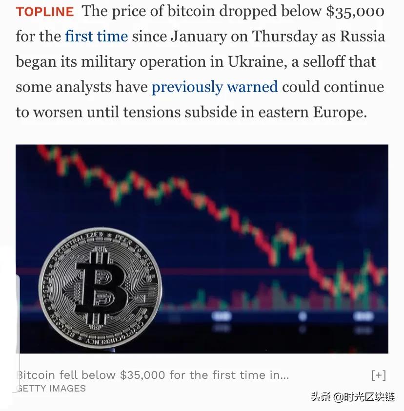 福布斯：比特币因乌克兰军事行动跌至2021年7月以来最低点
