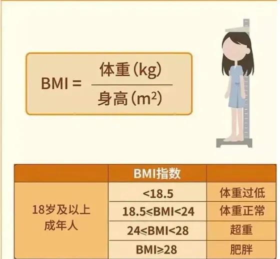 2022年女生标准体重对照表