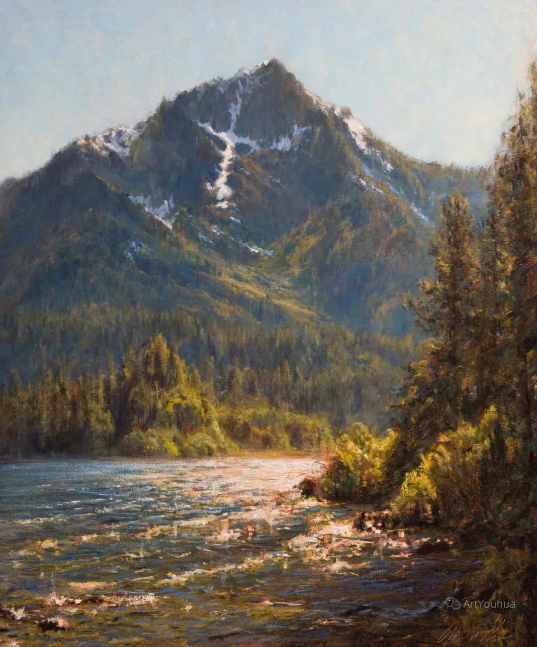 这位美国画家的风景油画,壮丽惊奇,太美了