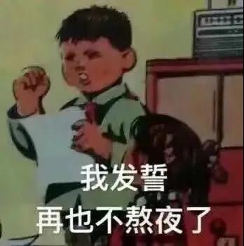 表情包：我发誓，再也不熬夜了