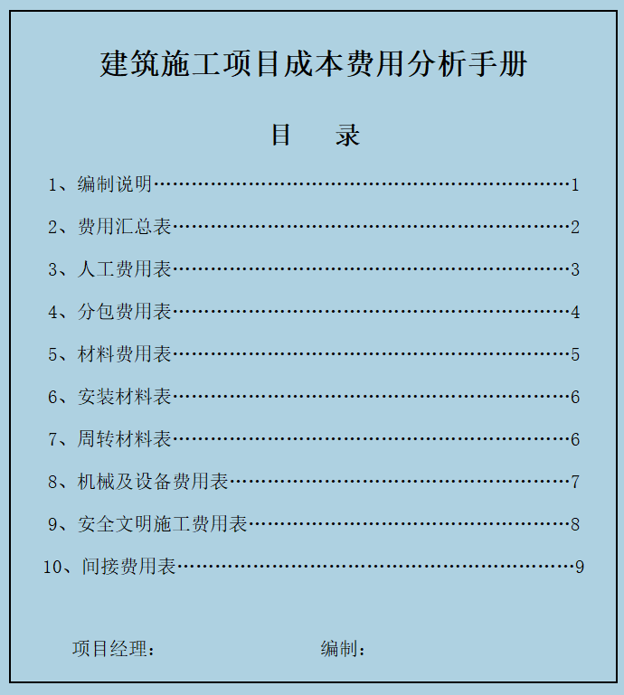 熬夜2天48小时整理，建筑成本费用分析明细表，内置公式无需手算