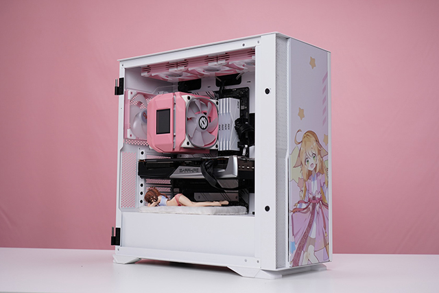 粉萌可爱的狐妖小红娘，R7 5800X配RX6600XT猛男粉主题定制装机