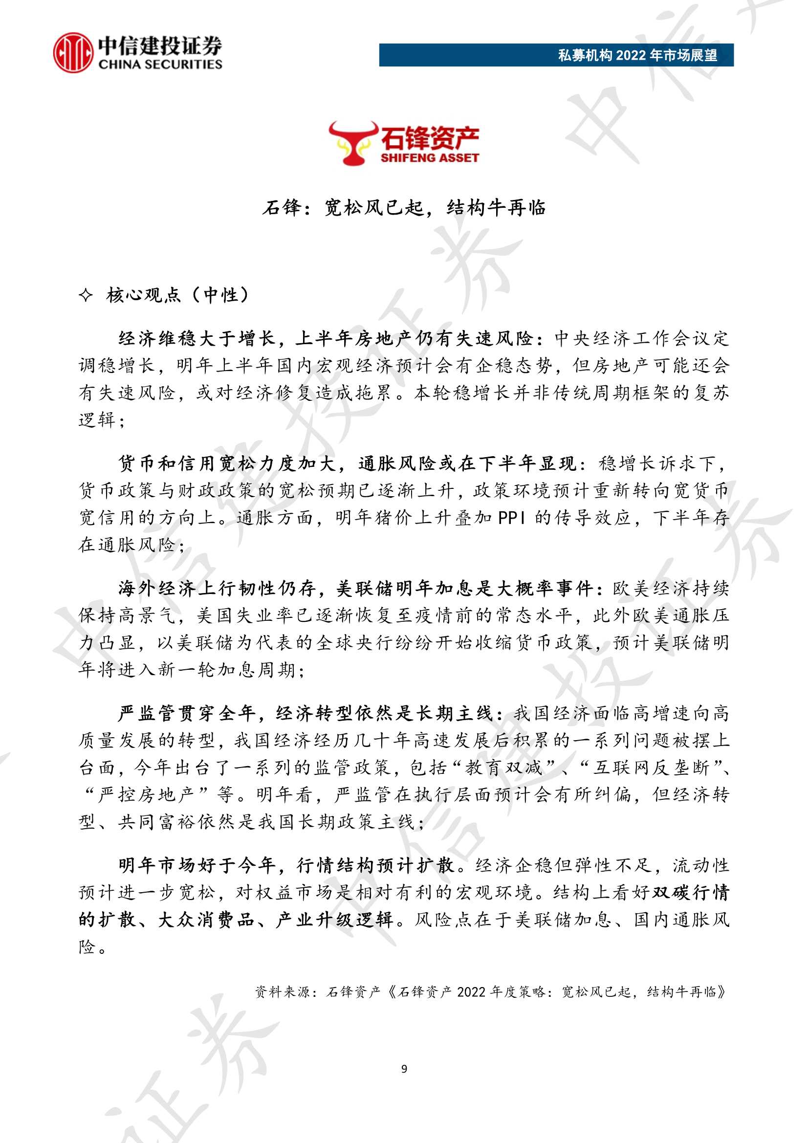 私募机构2022年市场展望（中信建投）